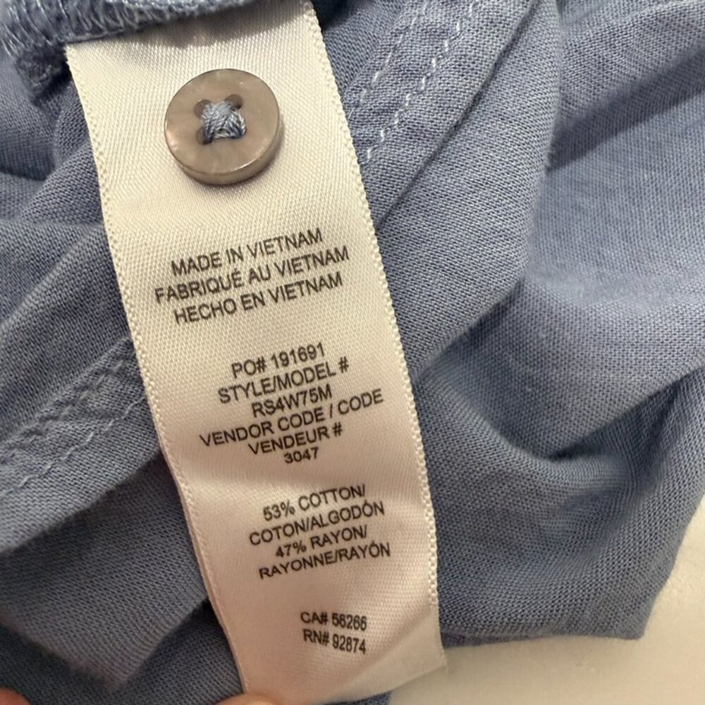 Splendid | Split-Neck Button-Front Blouse | Blue … - image 5